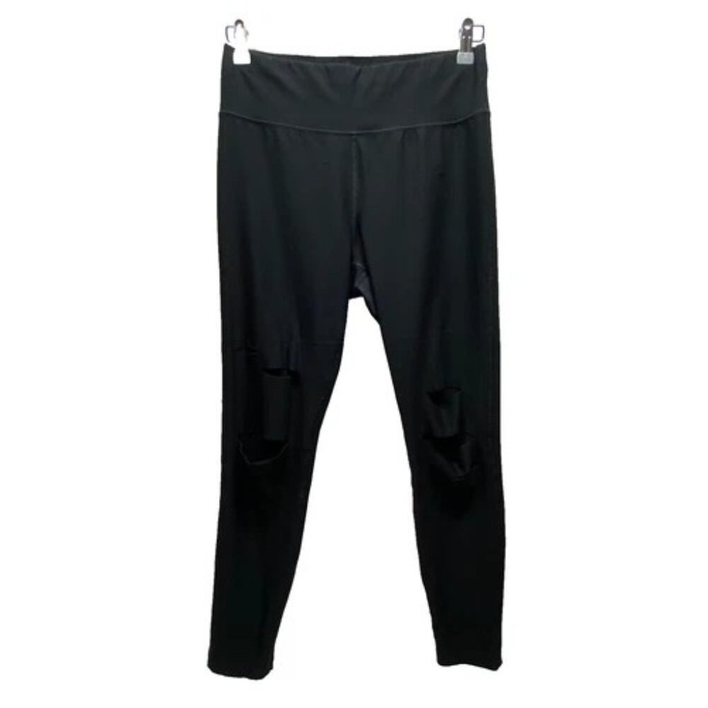 Cascade Sport Distressed Ankle Leggings Women’s Medium Black‎ Activewear Pants